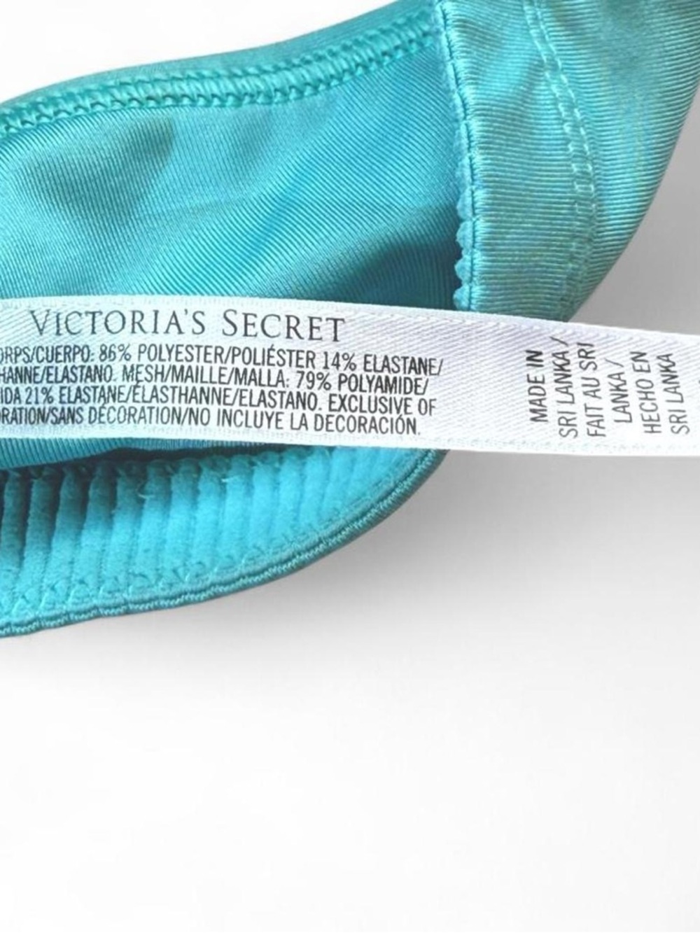 Victoria’s Secret VSX Strappy Plunge Sport Bra M Turquoise - Picture 6 of 8